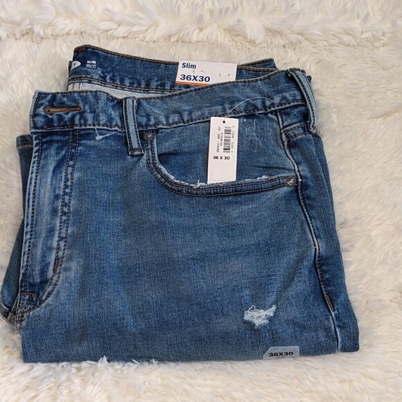 Slim Built-In Flex Blue Jeans for Men sz 36 x 30 by Old Navy - Picture 4 of 4